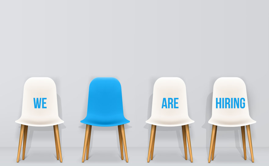 Chairs with We Are Hiring message